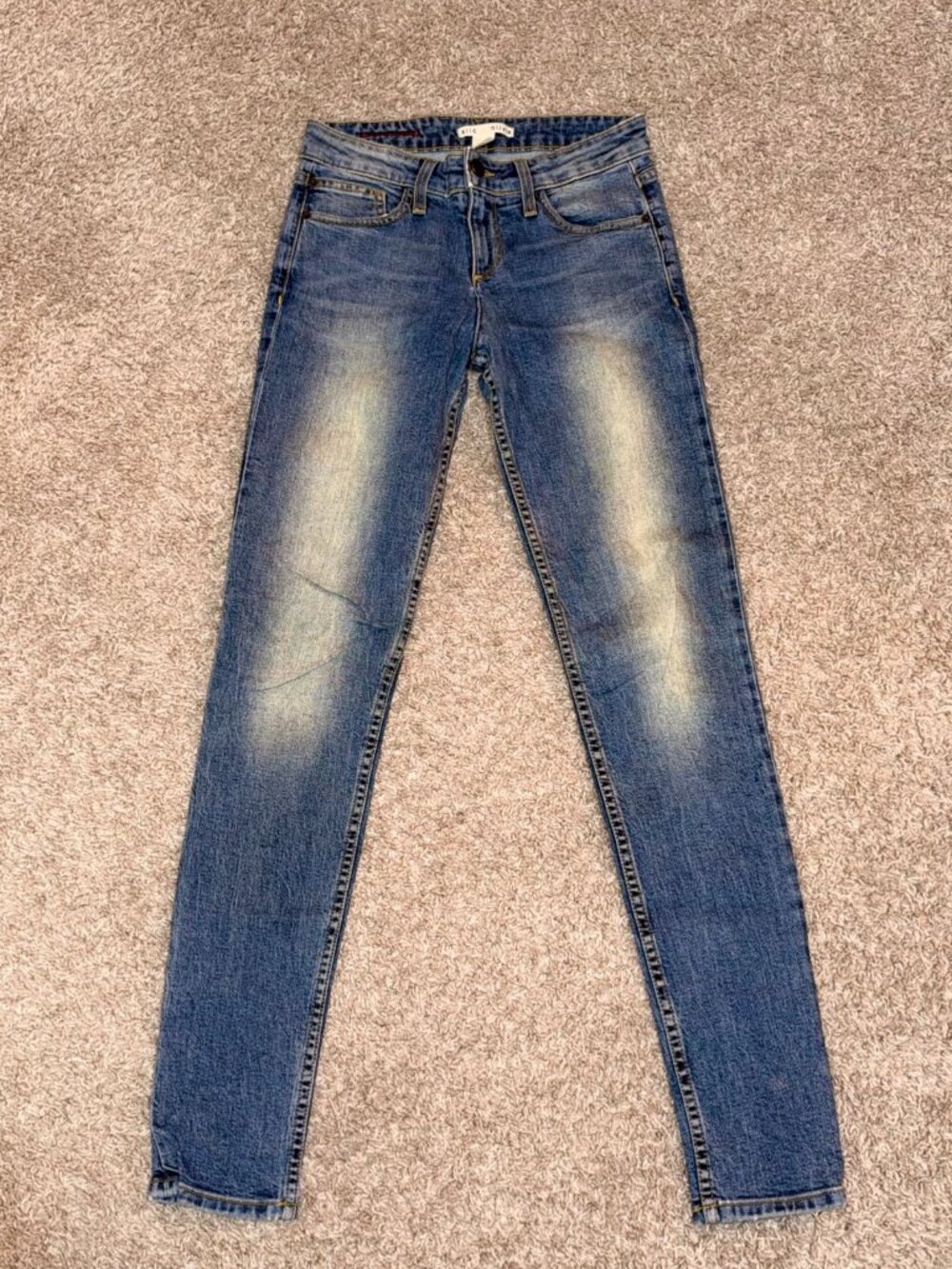 Alice + Olivia Blue Skinny Jeans Women's 25 Mid Rise Made in USA